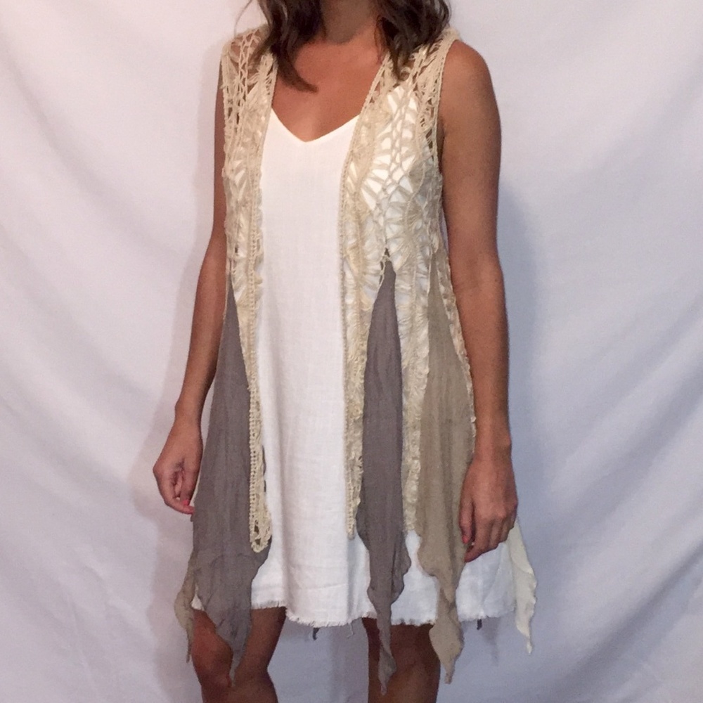 Crochet knitted vest